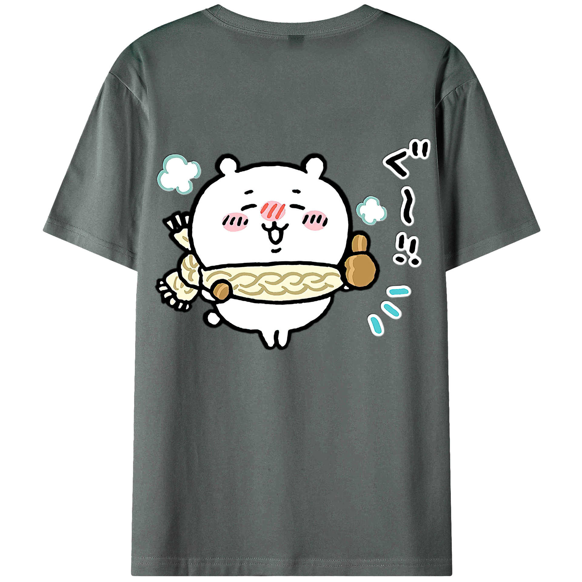 （画像用） ちいかわ ちいかわ Chii-kawa chiikawa 綿100％ メンズ半袖Tシャツ（バックプリント） 通気性